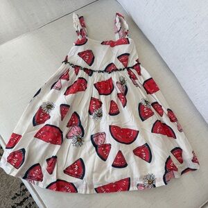 Pink Chicken Red Watermelon Print Dress